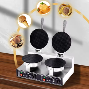 Tốt Bán Thương Mại Đôi Đầu Điện <span class=keywords><strong>Waffle</strong></span> <span class=keywords><strong>Cone</strong></span> Baker Thép Không Gỉ Không Dính Cho Ice Cream - Product Image 1