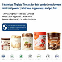Boîte métallique cylindrique de qualité alimentaire supérieure D153MM pour poudre, idéale pour lait de chameau et de chèvre, formule infantile et compléments nutritionnels