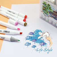 Mokeelo 895/ensemble - 12/18/24/36/48 couleurs, ensemble de marqueurs d'art professionnels à base d'alcool avec double pointe, stylo triangulaire