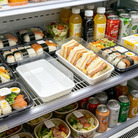 Boîte rectangulaire jetable en PET à dôme haut, conteneur de boulangerie en plastique transparent pour l'emballage de gâteaux roulés et de pâtisseries