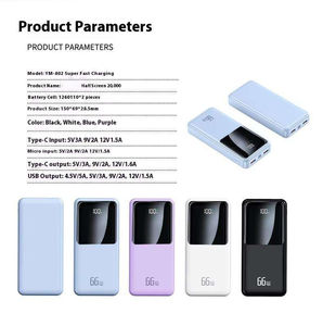 Large 20000mAh Ultra Slim Li-Polymer Power Bank LED Display Built-in 4 <b>Cables</b> PD 22.5W USB-<b>C</b> Fast Charging Portable <b>Charger</b> - Product Image 6