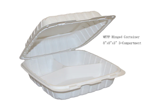 MFPP Klappbehälter 8x8x3 Zoll 3-Fach Fettresistenter Behälter für Frittiertes in Muschelform - Product Image 1