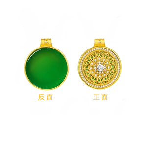 FANYA FYXL1278 Colgante de Disco Redondo de Doble Cara con Filigrana Geométrica y Circonitas Chapado en Oro para Mujer - Regalo - Product Image 1