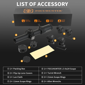 Focuhunter <strong>Hot</strong> Selling Tactical <strong>Scope</strong> Sight LPVO 1-6x24E SFP Glass Etched Red Reticle 1000G Recoil Shockproof Hunting <strong>Scope</strong> - Product Image 5