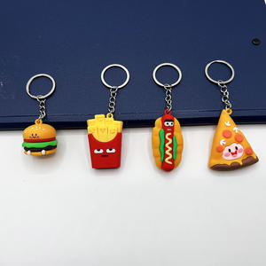 2025ใหม่พวงกุญแจแฟชั่น PVC สุดสร้างสรรค์จำลองเฟรนช์ฟรายส์พิซซ่าฮอทด็อกตกแต่งสำหรับงานอีเวนท์ของขวัญเล็กๆสังกะสีอัลลอย - Product Image 2