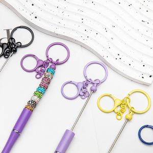 Diy Rotating Medium Oil Ballpoint <b>Pen</b> Portable Keychain Beaded <b>Pen</b> Handmade Decorative Ballpoint <b>Pen</b> Promotion Custom Logo - Product Image 4