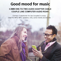 Son Hi-Fi 3.5mm mâle à femelle 2 Ports 3.5mm Audio Aux Cable Syncwire Headphone Splitter