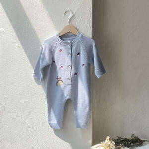 Ropa De Bebé Recién Nacido Para Otoño e Invierno Mameluco Suéter De Moda Para Niño Pelele Para Niña Mono De Bebé Tejido Con Champiñones - Product Image 1