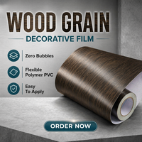 Película Decorativa de PVC con Diseño de Madera para Sala de Estar y Uso en Exteriores, Autoadhesiva, Duradera, Diseño Moderno, Garantía de 3 Años, Personalizable