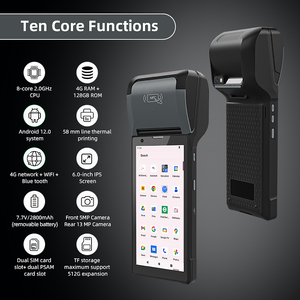 Android gồ ghề PDA với 58 Mét được xây dựng trong máy in nhiệt <span class=keywords><strong>1D</strong></span>/2D 6 inch Máy quét mã vạch cầm tay công nghiệp thiết bị đầu cuối trong kho - Product Image 3