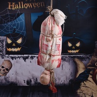 Ourwarm – accessoire de taille réelle hantée, squelette suspendu d'horreur, décorations d'extérieur fantôme animé Halloween Animatronic