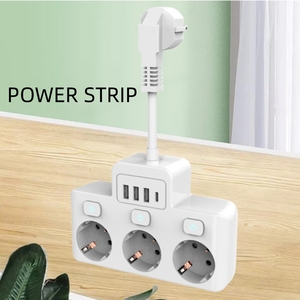 Original EU Power Strip Extension Adapter Outlet Power Cord with 3 EU Outlets 3 <b>USB</b> 1 TYPE C and Independent Control <b>Switch</b> - Product Image 6