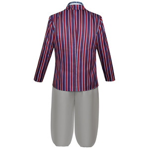 Disfraz de Oompa Loompa para Hombre, Chaqueta de Satén a Rayas con Pantalones Grises, Cuello Alto, Traje de Cosplay para Halloween, Ropa Casual de Otoño - Product Image 1