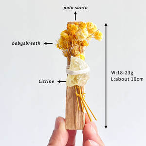 Palo Santo Smudge Bundles avec Bouquet de fleurs séchées Souffle de bébé Cristal naturel Cadeau spirituel pour la méditation de nettoyage énergétique - Product Image 6