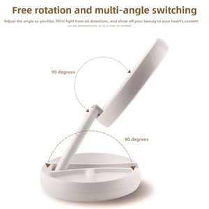Miroir de maquillage LED double face à piles/USB, miroir de maquillage portable, lumière de maquillage avec grossissement 10x - Product Image 5