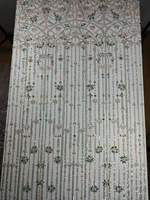 Tissu en dentelle lourdement perlé, fuchsia, argenté, avec strass et paillettes, à rayures verticales et motif en arche, style africain Dubaï pour robe Aso Ebi