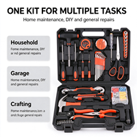 Kit d'outils à main robuste en acier au carbone de 2,85 kg, 72 pièces, pour la réparation et l'entretien automobile, domestique, d'atelier et de garage, ensemble complet