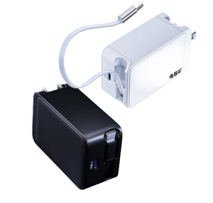 개폐식 벽 충전기, 개폐식 Type-C 케이블이 있는 45W PD 고속 USB C 충전기 블록, 휴대용 충전기 고속 충전 어댑터 - Product Image 1