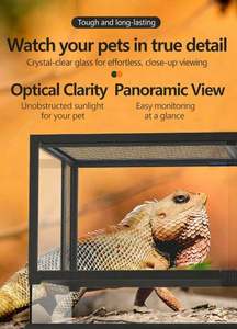 Terrario Plegable <span class=keywords><strong>de</strong></span> Vidrio Reforzado <span class=keywords><strong>de</strong></span> 35.5*18*18 Pulgadas y 49 Galones para Tortuga, Gecko, Lagarto, Rana con Cuernos - Product Image 2