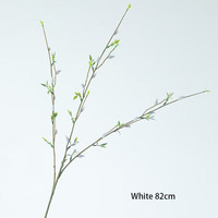 YL Künstliche Pflanzen Grünpflanzen für Heim- und Hochzeitsdekoration Plastik-Simulation Silberweidenzweige mit Früchten Getrocknete Blumen