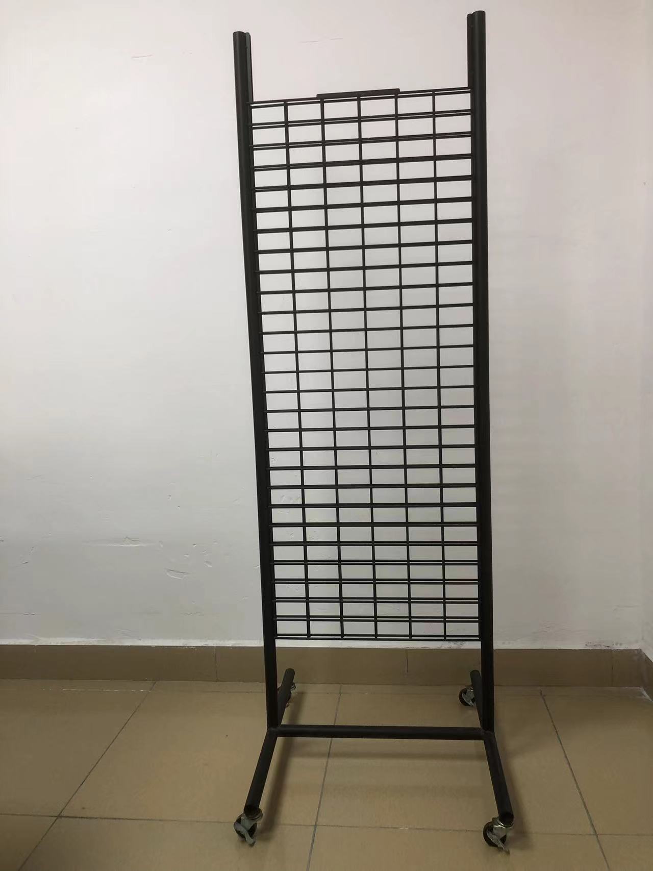 Hot Sale Simple Metal Display Rack Wire Plate Double-side Floor Stand Shelf with Movable Hooks for Supermarket — view 5