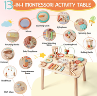 Table d'activités Montessori en bois, jouet éducatif multi-activités pour tout-petits, apprentissage précoce