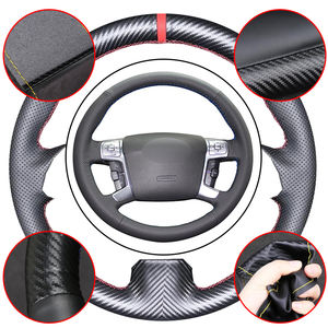 Cubierta de <span class=keywords><strong>volante</strong></span> de fibra de carbono para <span class=keywords><strong>Ford</strong></span> <span class=keywords><strong>Mondeo</strong></span> Mk4 2007-2012 S-Max 2008 <span class=keywords><strong>Ford</strong></span> Focus 3 2015-2018 Kuga 2016-2018 - Product Image 1