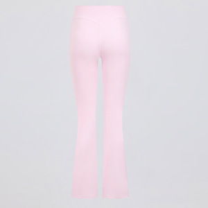 Luluカスタム女性用ヨガ服,通気性軽量ストラップ付きホルターフィットネスフレアパンツフロント美しい背中のないスポーツ - Product Image 5