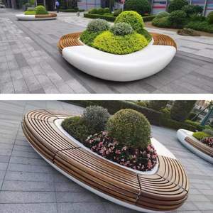 Siège de piscine <span class=keywords><strong>en</strong></span> fibre de verre <span class=keywords><strong>en</strong></span> forme d'arbre, sculpture extérieure, pour parc, école, lit de fleurs de forme personnalisée, chaise-tabouret de loisirs publics pour aménagement paysager - Product Image 2