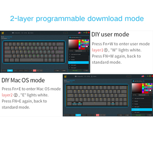 Interrupteurs optiques Gateron <span class=keywords><strong>SK64</strong></span>, touches double injection, RGB, claviers mécaniques de jeu 60% pour fabricant - Product Image 5