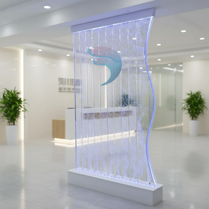 Paravent et séparateur de pièce moderne en acrylique avec éclairage LED, design mural artistique à bulles d'eau en forme de S, mobile et sur pied, vente en gros - Product Image 1