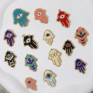 E423 México <span class=keywords><strong>mexicano</strong></span> colgante ojo de la suerte Miyuki cuenta encantos accesorios joyería hecha a mano pendientes - Product Image 1