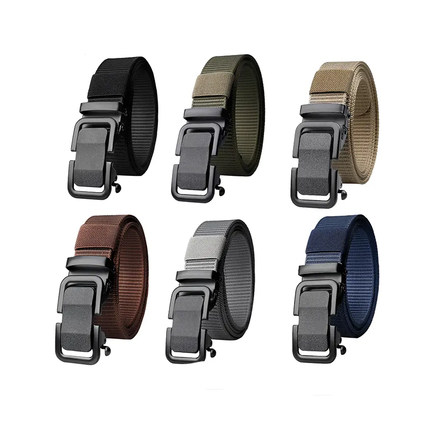 New Braided Polyester Belt Glossy Iron Buckle Men's Outdoor Training Leisure Business Belt Anti-Nylon Tactical Belt
