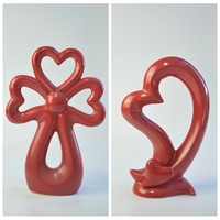 Figurine de couple abstraite artisanale en céramique, décoration artistique pour bureau ou table de mariage