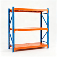 Étagère industrielle métallique à 4 niveaux, légère, sans boulons, durable, pour entrepôt, en acier.