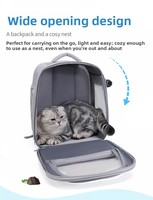Sac à dos de transport pour animaux de compagnie en tissu Oxford respirant, pliable, transparent, grande capacité, portable, pour chats et chiens, pour l'extérieur