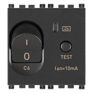 มิเนียเจอร์เซอร์กิตเบรกเกอร์ 1P+N C6 10mA สีเทา ปุ่มทดสอบ สวิตช์นิรภัย - Product Image 1