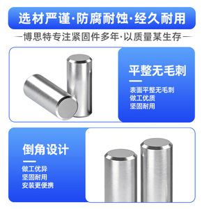 Goupille cylindrique en acier inoxydable Bost 304, norme GB119-86, grade A, précision, solide, avec extrémités chanfreinées, pour usage industriel - Product Image 2