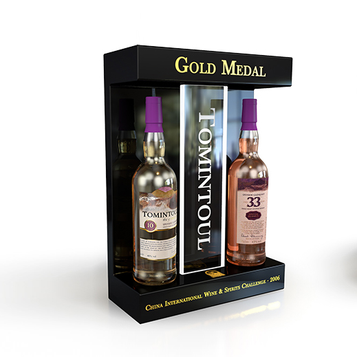 TDP custom Acrylic Bottle Holder Stand Display Home Decoration Bar LED Lighted Floating Wall Shelves