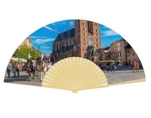 Éventails pliants en bambou personnalisés de haute qualité avec logo imprimé sur mesure 2025, technique de peinture pour papier et tissu - Product Image 1
