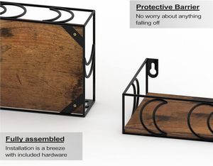 <strong>Floating</strong> <strong>Shelf</strong> Brown Black, 3-piece Small Decorative Wall <strong>Shelf</strong> for Book Plant <strong>Storage</strong>, Collectibles Lying Display <strong>Shelf</strong> - Product Image 5