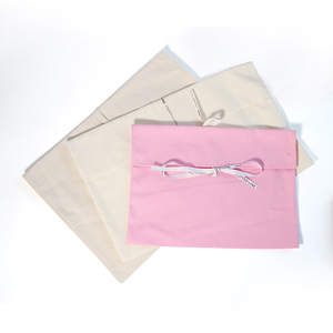 Sac de rangement <span class=keywords><strong>pour</strong></span> vêtements, couvertures, en coton naturel, avec rabat, grand, avec impression de logo personnalisée, ruban, enveloppe, sac cadeau anti-poussière - Product Image 2