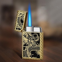 Briquet torche dragon en relief créatif, briquet en métal rechargeable au butane, cadeau personnalisé unique, vente en gros