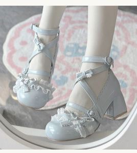 Modernas Zapatillas Mary Jane Estilo Coquette Lolita |   Zapatos de Plataforma con Lazo de Princesa |   Zapatos Planos con Punta Redonda y Tacón Grueso para Mujer, que Alargan la Pierna - Product Image 6