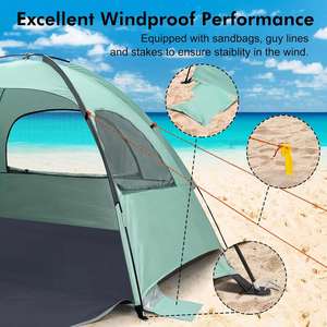 Abri solaire portable anti-UV pour la plage, fabriqué en Indonésie, pour 3/4/6/8 personnes - Product Image 3