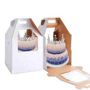 Katmanlı düğün kek taşıyıcı kağıt kutuları ücretsiz örnek beyaz pasta kutuları toptan büyük uzun kek kutusu Sri Lanka