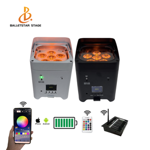 Hot bán đám cưới uplight 6x18W rgbwa + UV 6 trong 1 LED Tường ánh sáng pin không dây & điều khiển từ xa mệnh ánh sáng LED <span class=keywords><strong>DMX</strong></span> Bar Câu lạc bộ tổ chức sự kiện - Product Image 4