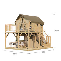 Tente de glamping safari de luxe à deux étages, prête à l'emploi, avec loft, toit en toile et structure en bois massif, pour hôtel, maison, famille, éco-responsable, personnalisable OEM