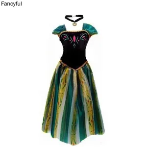 Costume da Principessa <span class=keywords><strong>Disney</strong></span> per Adulti, Abito per Cosplay di <span class=keywords><strong>Anna</strong></span>, Costume per Feste di Compleanno e Carnevale in Poliestere - Product Image 1