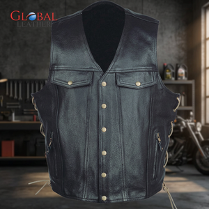 Men's Retro Sheep Skin Waistcoat High Quality Canvas Leather <b>Vest</b> Windproof Waterproof Zipper Casual Outer Wear New Design for - Product Image 1